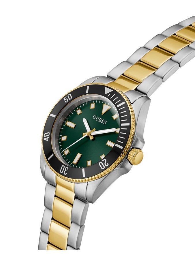 GUESS Cliff Men’s Stainless Steel Two-Tone Watch with Green Dial GW0968G4 - Image 4